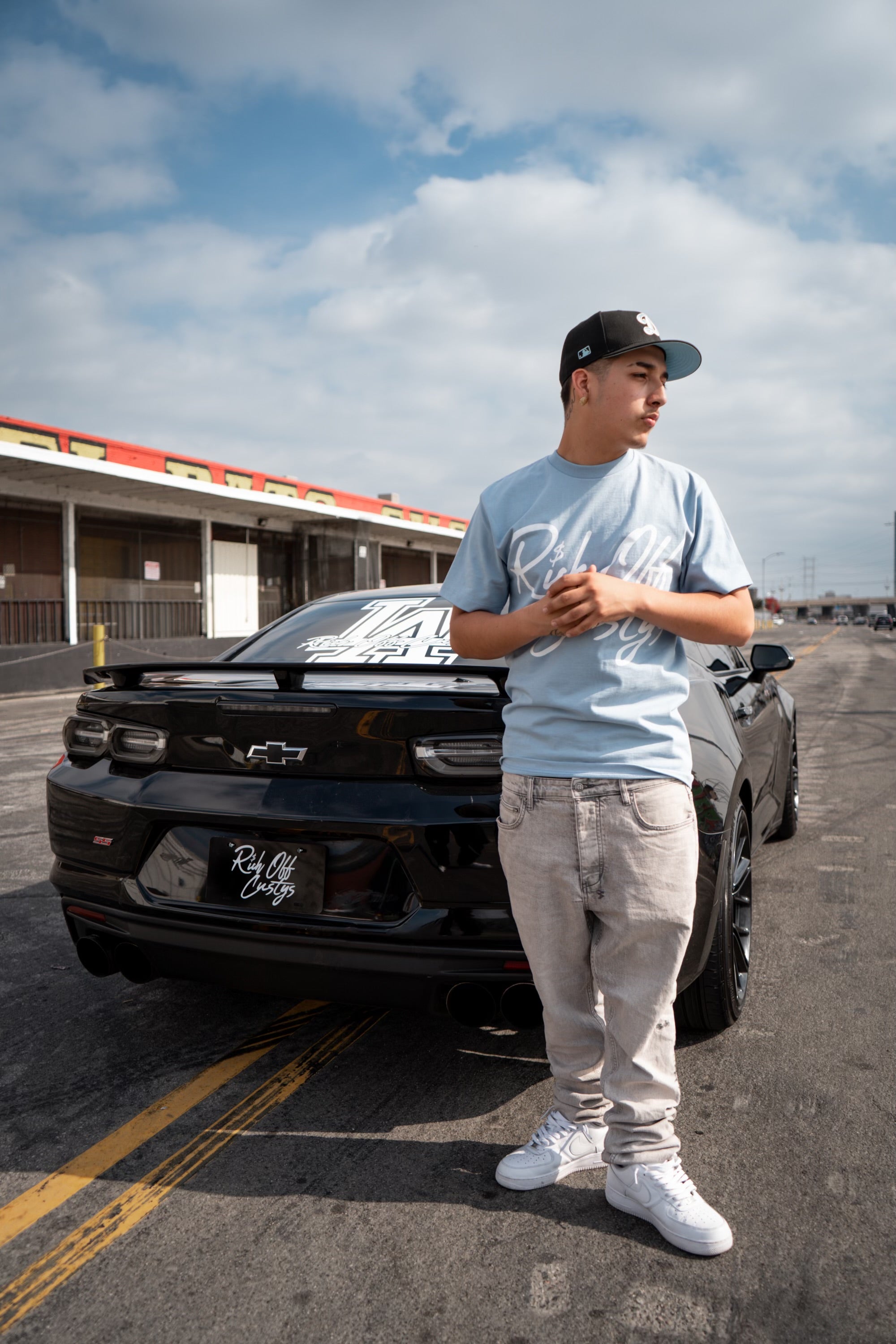 RICH OFF CUSTYS LA TEE- BLUE