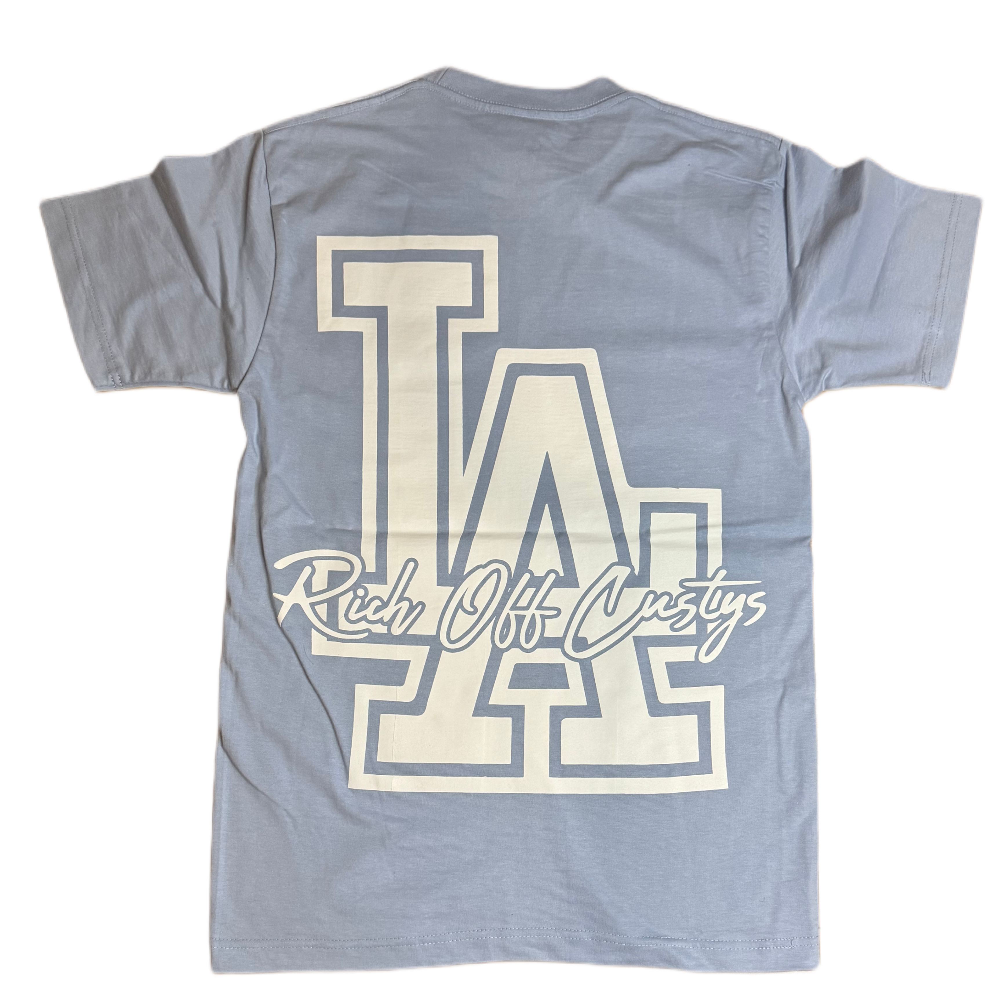 RICH OFF CUSTYS LA TEE- BLUE